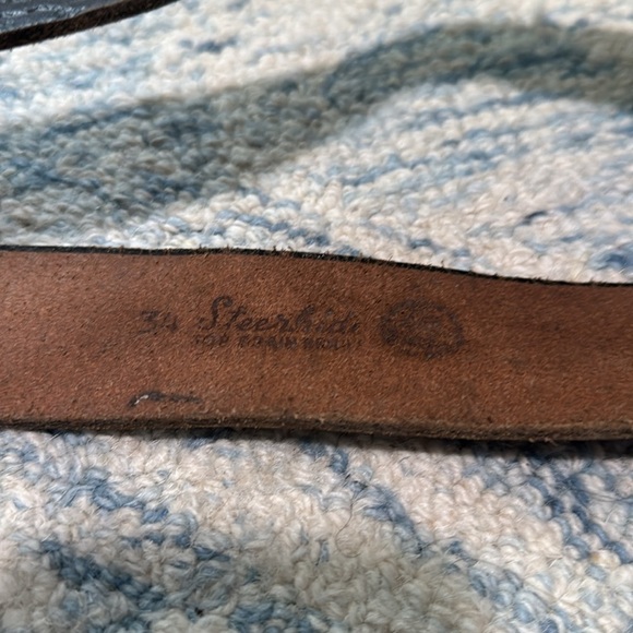 Vintage steerhide black texture leather belt, 34 - Picture 4 of 4